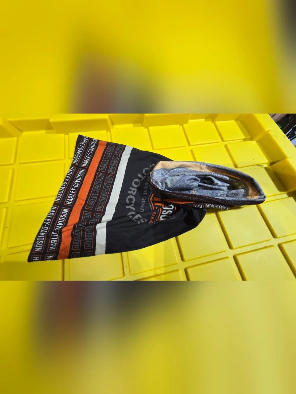 Harley-Davidson Black, Orange & White Logo Bandana Scarf